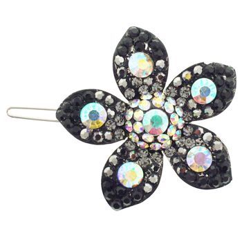 SOHO BEAT - Crystal Avenue - Crystal Encrusted Tropical Flower Barrette - Smoke