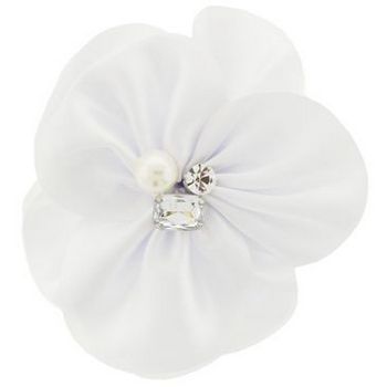 SOHO BEAT - Tea Party Collection - Large Satin Rose Clip & Brooch - White