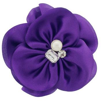 SOHO BEAT - Tea Party Collection - Large Satin Rose Clip & Brooch - Amethyst