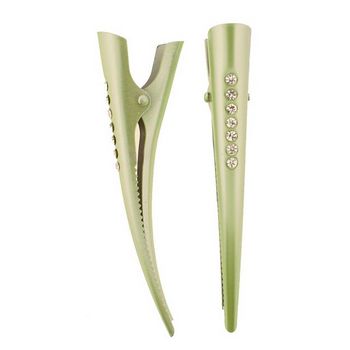 HB HairJewels - Mini Austrian Crystal Concorde Clips - Lime (2)