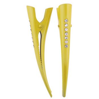 HB HairJewels - Mini Austrian Crystal Concorde Clips - Yellow (2)