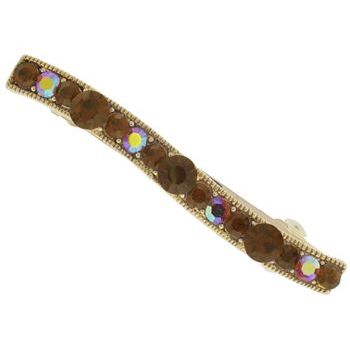 Karen Marie - Thin Curve Crystal Barrette - Topaz (1)