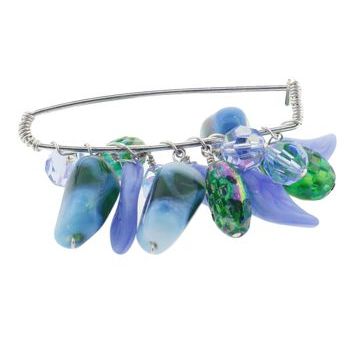 Rachel Abroms - Jeweled Safety Pin - Swarovski Crystals - Blue (1)