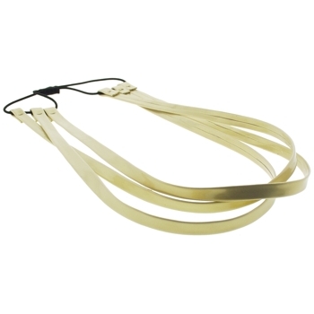 Santi - Skinny Triple Patent Leather Headband - Dusty Gold (1)