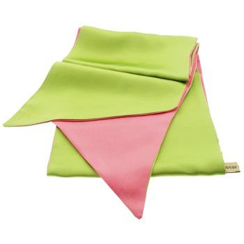 Susan Daniels - Soft Silk Double Sided Sash - Lime & Pink Coral (1)
