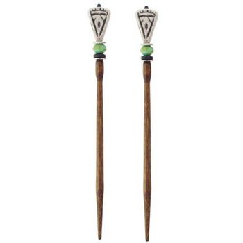 Mei Fa - Hairstyx - Sconce - Long Brown Hairsticks - (Set of 2)