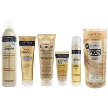 John Frieda - Sheer Blonde - Blonde Bombshell Shine Package for Dry Hair- Honey to Carmel (Set of 6)