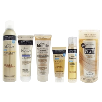 John Frieda - Sheer Blonde - Blonde Bombshell Shine Package for Dry Hair - Platinum to Champagne (Set of 6)