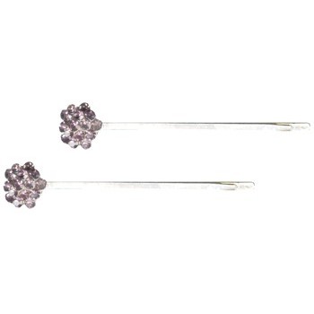 HB HairJewels - Austrian Crystal Chrysanthemum Hairpins - Amethyst/Silver (2)