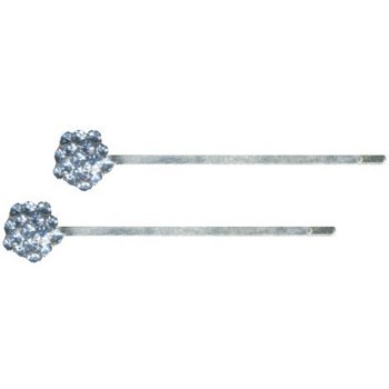HB HairJewels - Austrian Crystal Chrysanthemum Hairpins - Sapphire Blue/ Silver (2)
