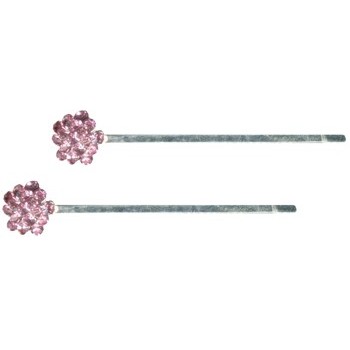 HB HairJewels - Austrian Crystal Chrysanthemum Hairpins - Light Rose/Silver (2)