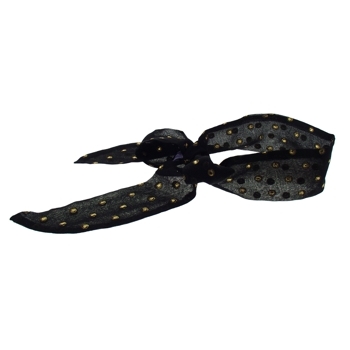 Lavender Girl - Narrow Silk Headscarf - Jet Black (1)