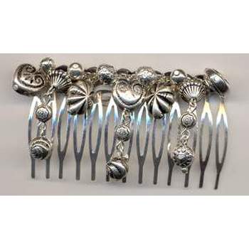Charm Hair Comb - Silver Colored