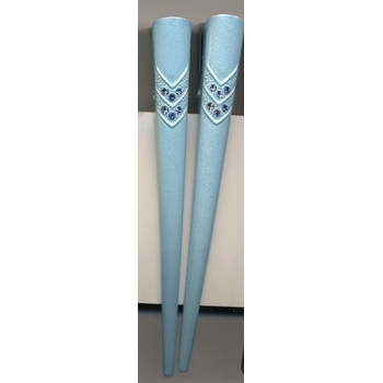 Sky Blue W/Blue Crystal Trim - Set of 2