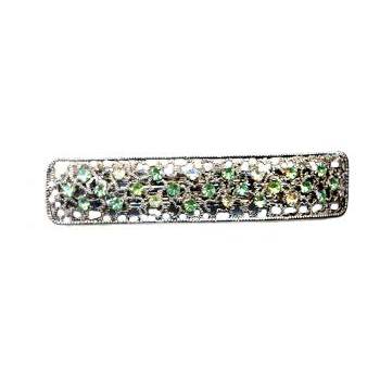 Austrian Crystal Small Filigree Bar - Light & Dark Peridot AB (1)