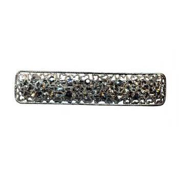 Austrian Crystal Small Filigree Bar - Light & Dark Smoke (1)