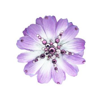 Michelle Roy - Small Daisy Flower - Purple w/Swarovski Crystal Accents