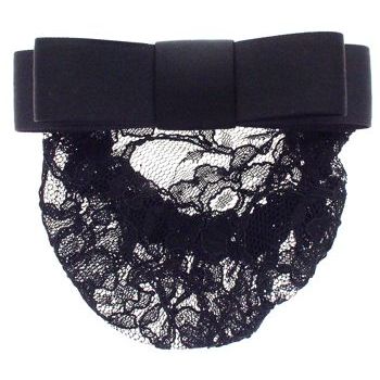 Nicole & Co. - Lace & Bow Snood - Black (1)