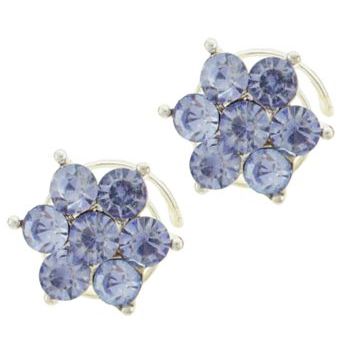 Karen Marie - Floating Crystal Flower Coils  - Lavender (set of 2)