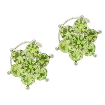 Karen Marie - Floating Crystal Flower Coils  - Peridot (set of 2)