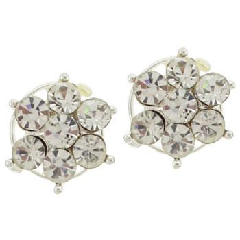 Karen Marie - Floating Crystal Flower Coils  - White (set of 2)