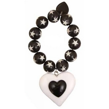 Tarina Tarantino - Kaleidoscope Hearts - Crazy Love - Star and Heart Stretch Bracelet - Licorice Whip