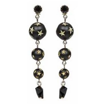 Tarina Tarantino - Gotham City / Dolce Gabbana - Star Studded Triple Bead and Cosmic Lucite Drop Earrings