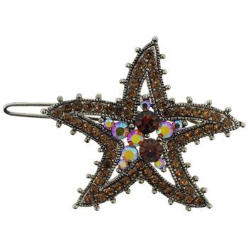 Karen Marie - Starfish Crystal Barrette - Topaz (1)