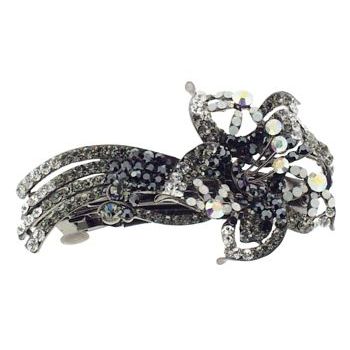 Medusa's Heirlooms - Starburst Flower Crystal Barrette - Black (1)