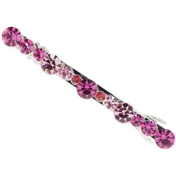Karen Marie - Skinny Large Crystal Barrette - Rose (1)