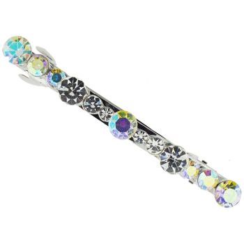 Karen Marie - Skinny Large Crystal Barrette - White (1)
