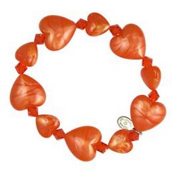 Tarina Tarantino - Iconic Collection - Swarovski Crystal Small Heart Stretch Bracelet - Apricot