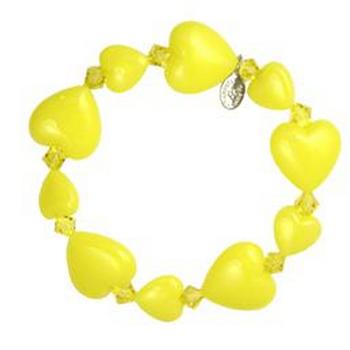 Tarina Tarantino - Iconic Collection - Swarovski Crystal Small Heart Stretch Bracelet - Lemon Drop