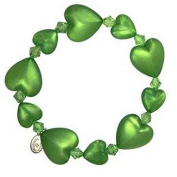 Tarina Tarantino - Iconic Collection - Swarovski Crystal Small Heart Stretch Bracelet - Lucky Clover