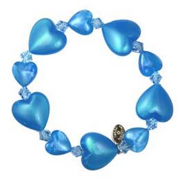 Tarina Tarantino - Iconic Collection - Swarovski Crystal Small Heart Stretch Bracelet - Nile Blue