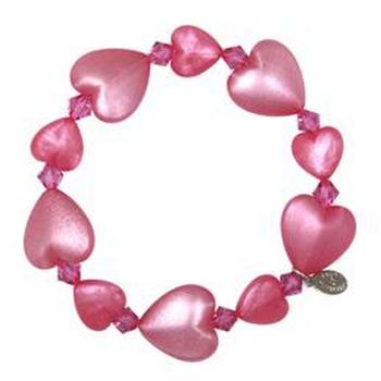 Tarina Tarantino - Iconic Collection - Swarovski Crystal Small Heart Stretch Bracelet - Watermelon