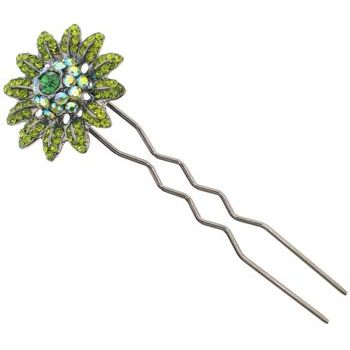 Karen Marie - Crystal Sunflower Chignon Fork - Olivine (1)