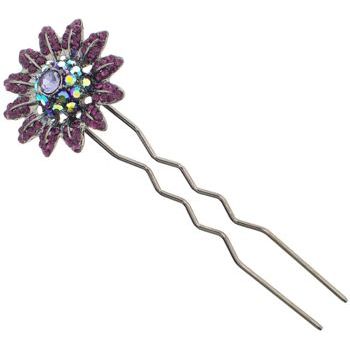 Karen Marie - Crystal Sunflower Chignon Fork - Amethyst (1)