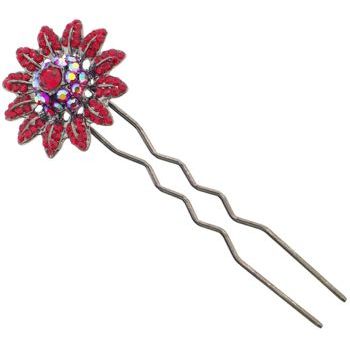 Karen Marie - Crystal Sunflower Chignon Fork - Ruby (1)