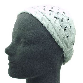 Susan Daniels - Headwrap - Eyelet Pleated Headwrap - White (1)