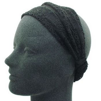 Susan Daniels - Headwrap - Crochet Pleated Soft Headwrap - Black (1)