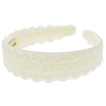 Susan Daniels - Headband - White Satin w/White Braid (1)