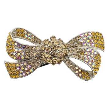 Medusa's Heirlooms - Crystal Bow Barrette - Golden Amber (1)