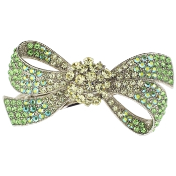 Medusa's Heirlooms - Crystal Bow Barrette - Peridot (1)