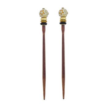 Mei Fa - Hairstyx - Sydney - Long Brown Hairsticks - (Set of 2)