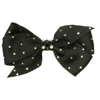 Tarina Tarantino - Grograin Swarovski Crystal Embellished Ribbon Anywhere Clip - Black