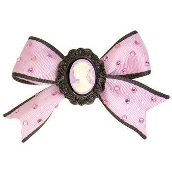Tarina Tarantino - Lucite Cameo Bow Anywhere Clip - Lt. Rose