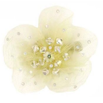 Tarina Tarantino - Tulle Flower Anywhere Clip - Ivory