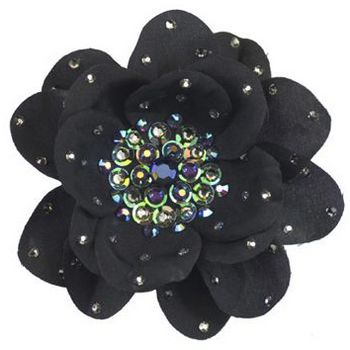 Tarina Tarantino - Large Poppy Flower Anywhere Clip - Black Diamond