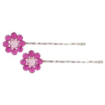 Tarina Tarantino - Crystal Flower Bobby Pins - Rose/Lt. Rose